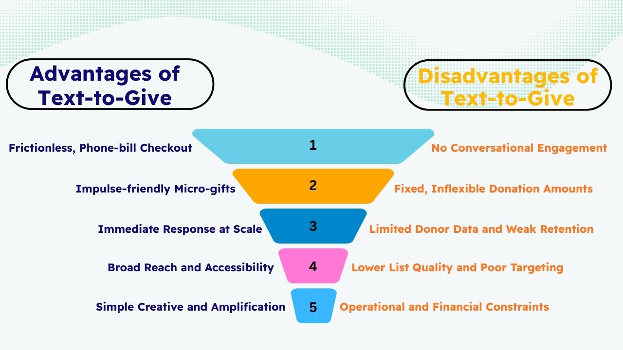 Advantages and Disadvantages of Text-to-give