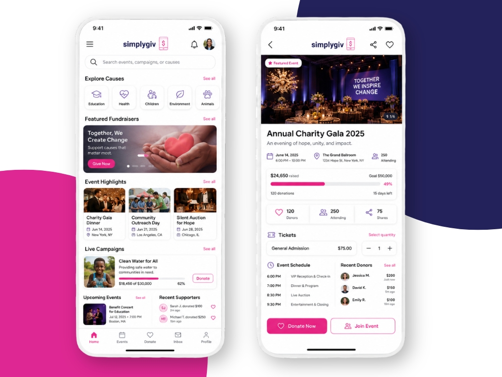 Mobile Event Pages