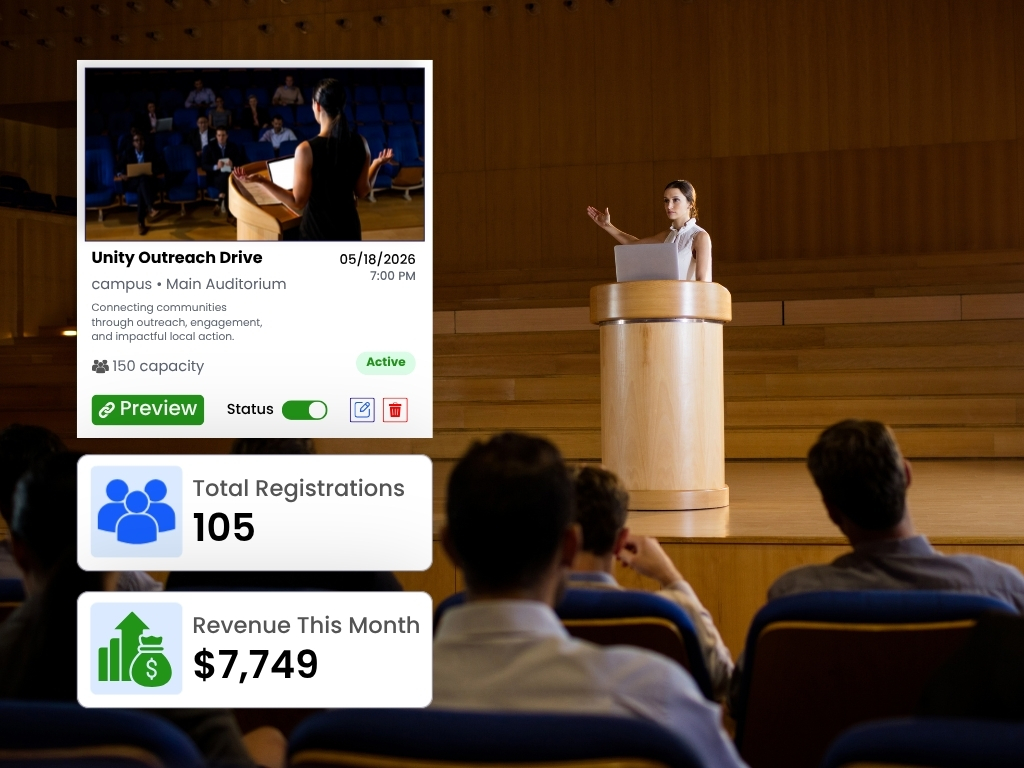 Support Rallies, Town Halls, Donor Events, and Outreach Drives With More Control.