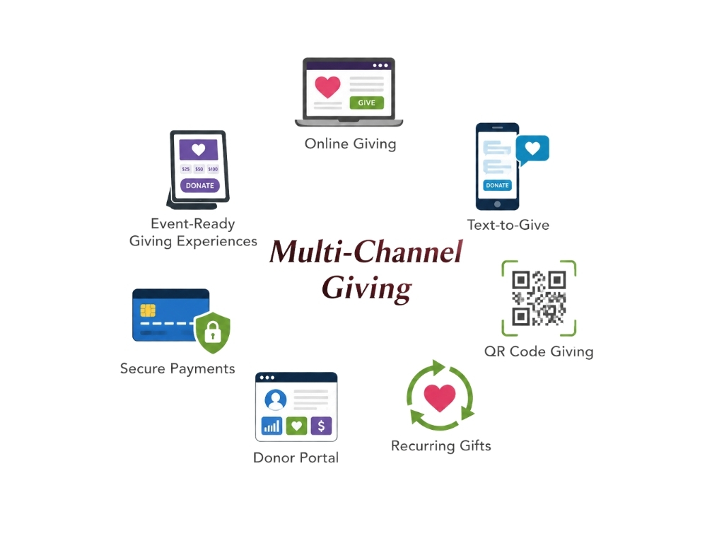 Make Giving Easy Wherever Your Audience Connects.