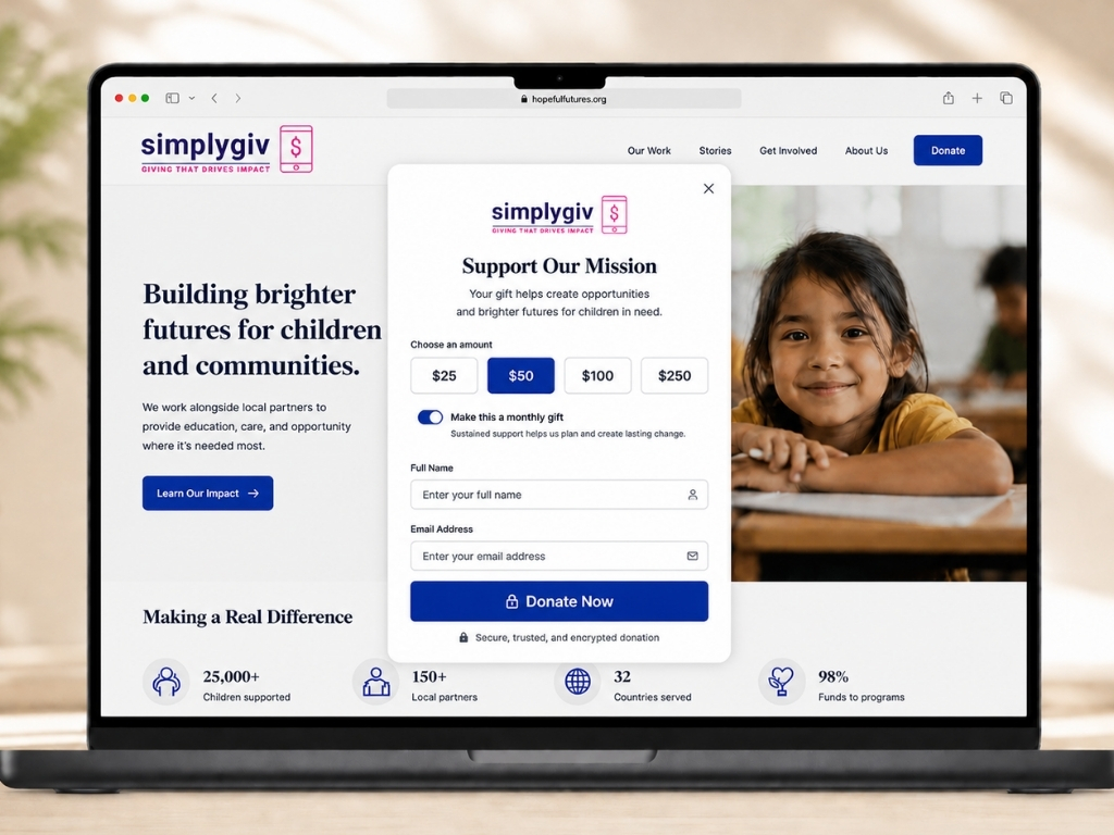 Pop-Up Donation Forms